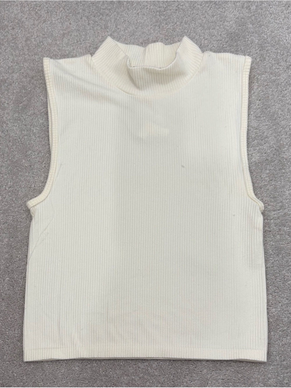 Streetwear Society Ribbed Mock Neck Tank - Cream White